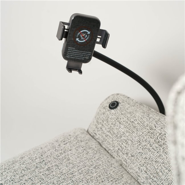 Реглайнер электрический Olivy 112, 2 мотора, серо-белый, вращающийся на 360, H86-115x76x74-171cm, сиденья H44-48cm