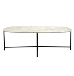 Coffee table Jette, metal/marble, 123x64cm H40cm