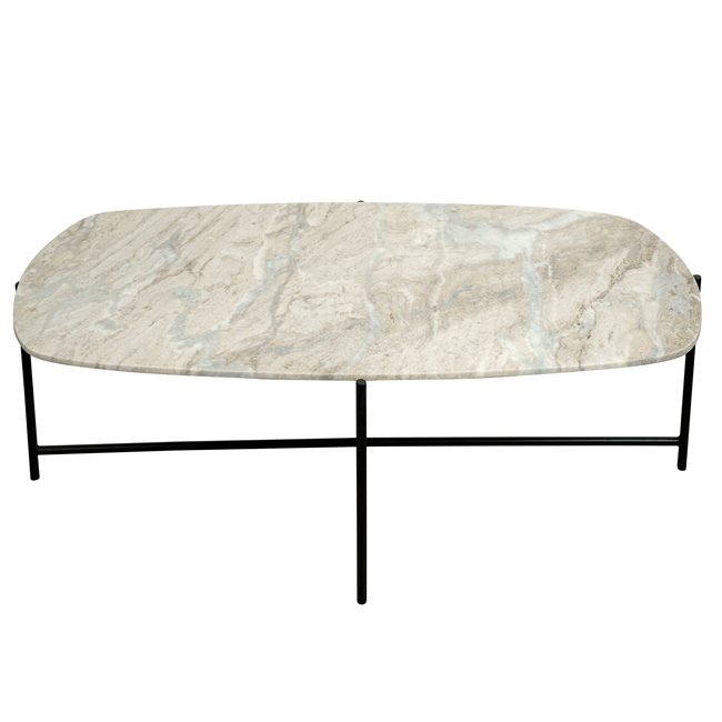 Coffee table Jette, metal/marble, 123x64cm H40cm