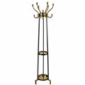 Coat hanger Jorens, black/gold color, metal, H166x39x39cm