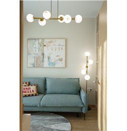 Торшер  Rade 5, синий/цвет латуни, H170xD30cm, E14x5 40W(MAX)
