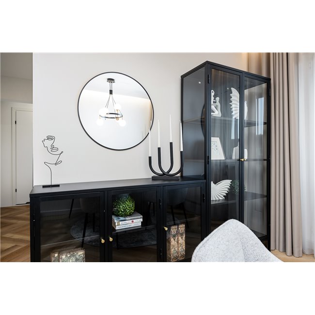 Mirror Iza, round, black, D100