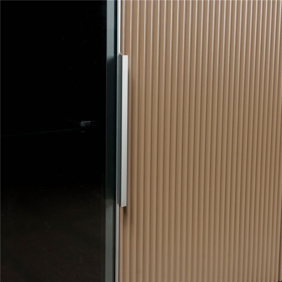 Sideboard Sarenno, sintered stone/ash veneer/MDF/metal/glass, H80x130x40cm