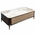 Coffee table Sarenno, sintered stone/MDF/ash veneer/metal, 130x70cm H40cm
