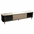 TV unit Sarenno, sintered stone/ash werner/metal/MDF/glass, 200x40cm H50cm