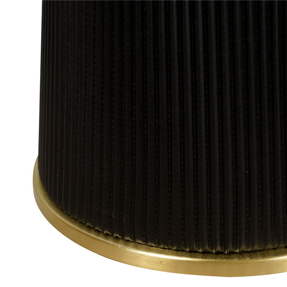 Side table Jade, black/gold color, PU/metal, D40cm H55cm