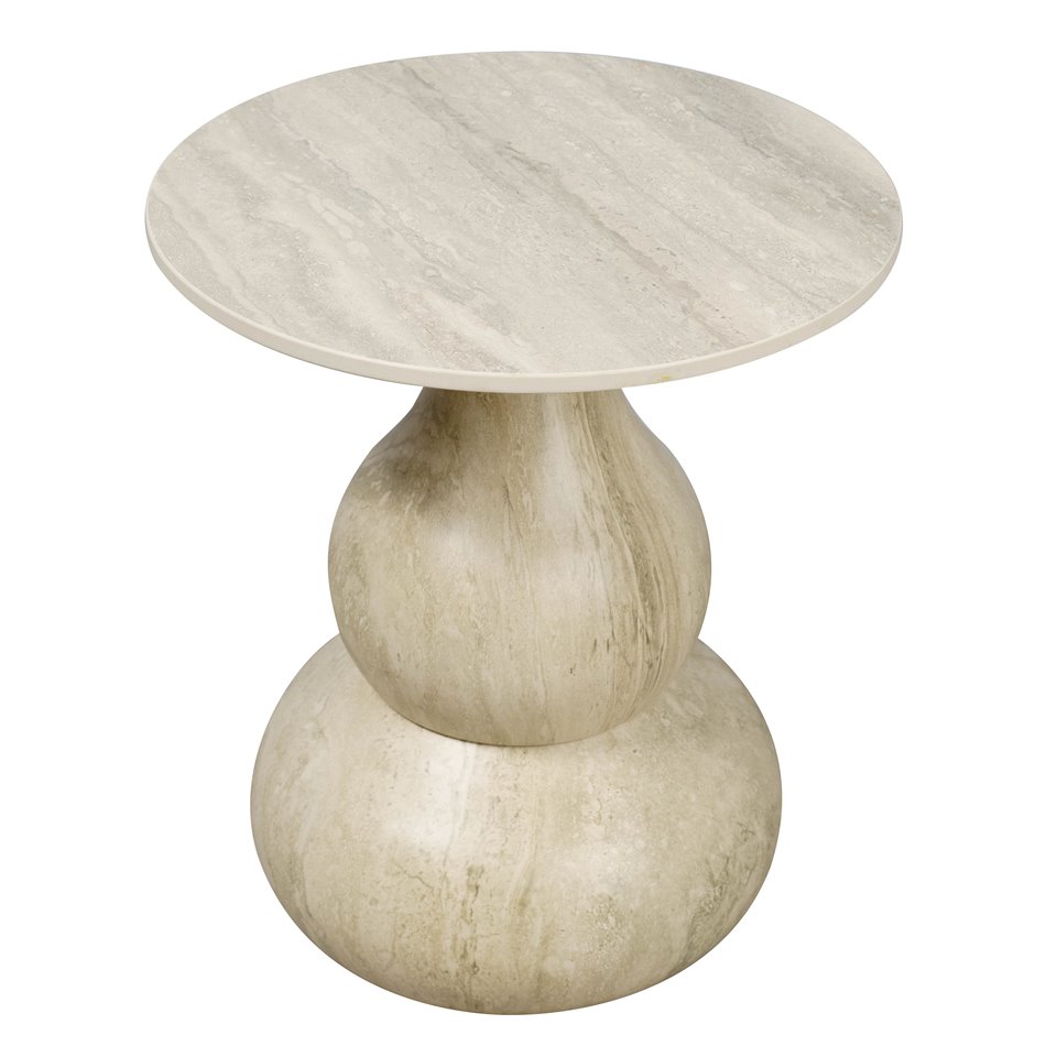 Side table Walersdorf, sintered stone/metal, D45cm H49cm