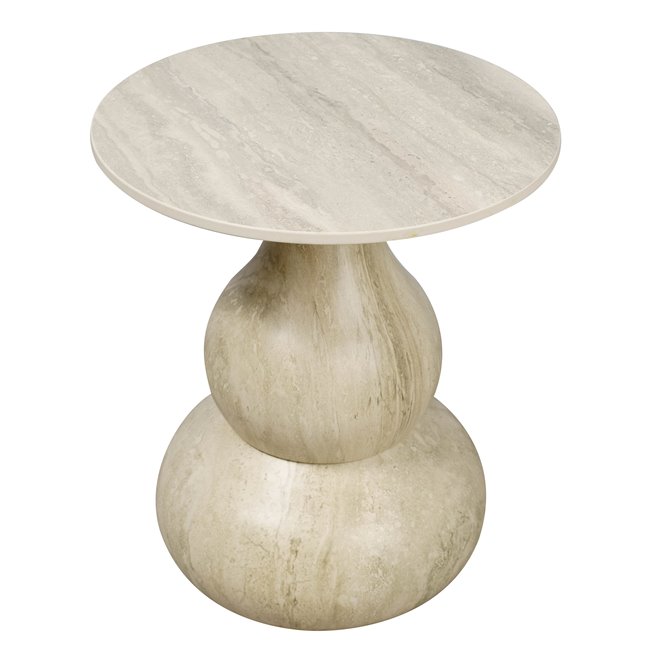 Side table Walersdorf, sintered stone/metal, D45cm H49cm
