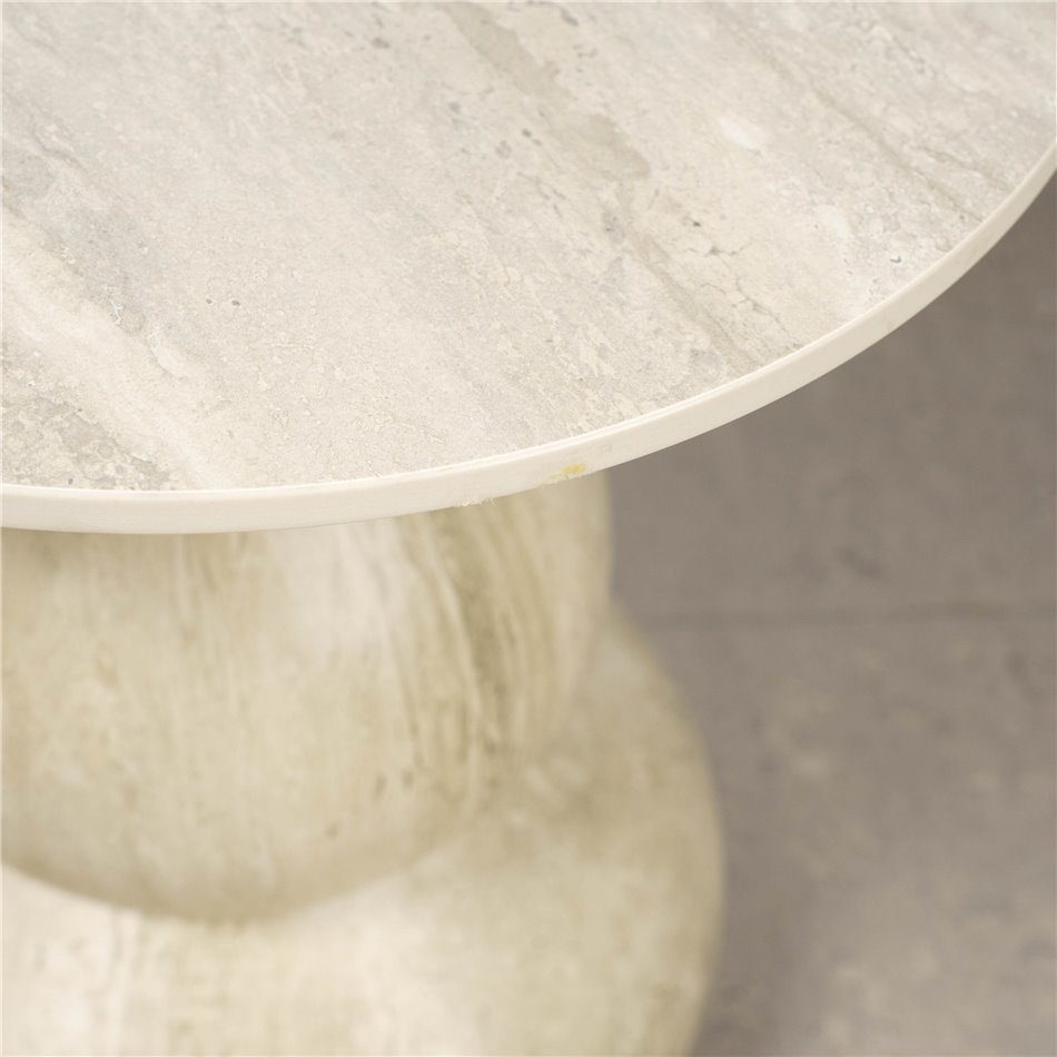 Side table Walersdorf, sintered stone/metal, D45cm H49cm