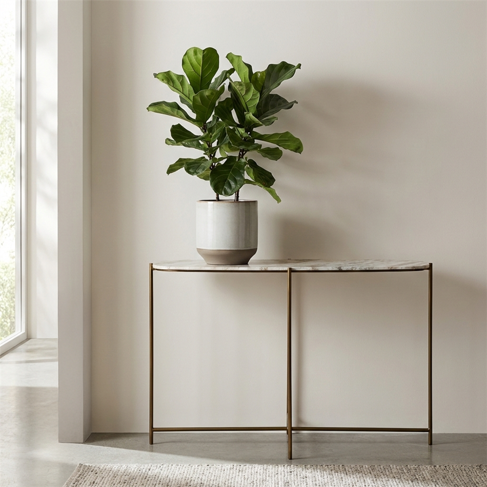 Console table Toronto, metal/marble, H80x120x29cm