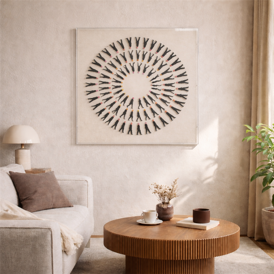 Wall decor Circle of people, 90x90cm