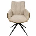 Dining chair Trinta 03, beige/light brown, rotatable 180 degrees, H87.5x61x64cm, seat height 49.5cm