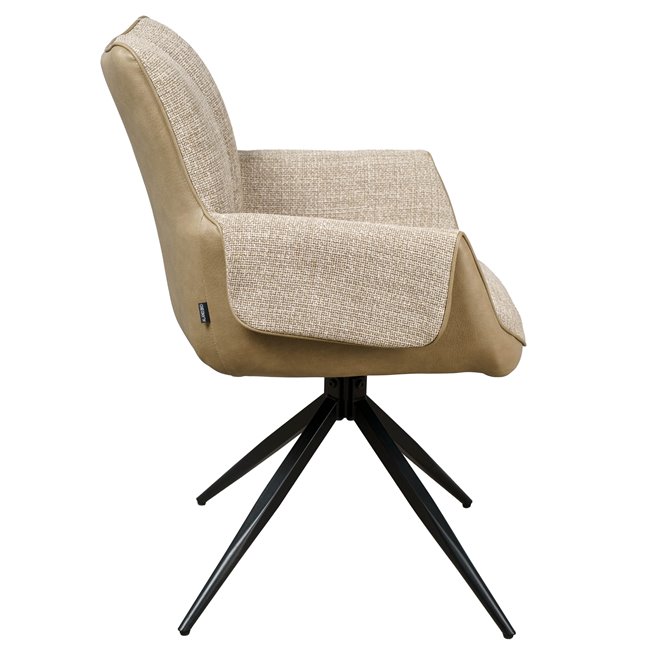 Dining chair Trinta 03, beige/light brown, rotatable 180 degrees, H87.5x61x64cm, seat height 49.5cm