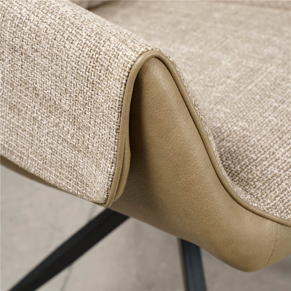 Dining chair Trinta 03, beige/light brown, rotatable 180 degrees, H87.5x61x64cm, seat height 49.5cm