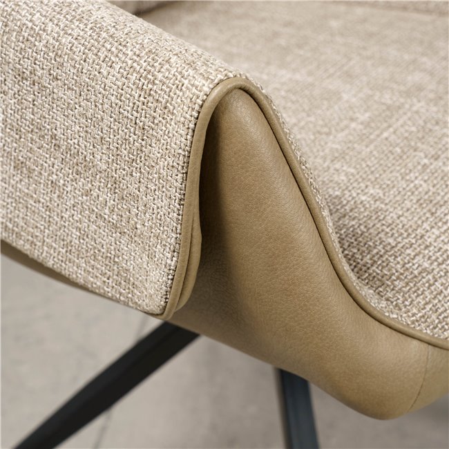 Dining chair Trinta 03, beige/light brown, rotatable 180 degrees, H87.5x61x64cm, seat height 49.5cm