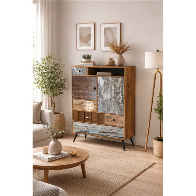 Chest of drawers Hezo, MDF/steel, H140x100x29cm