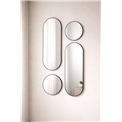 Wall mirror set 4 Versa, black, D30x3cm/30x70x3cm