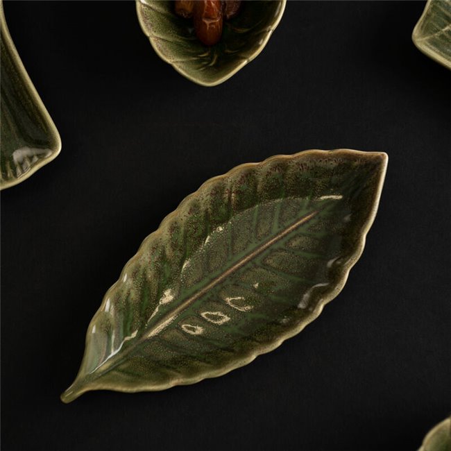 Decorative tray Tarha, green, 22.9x10.2cm H2.2cm