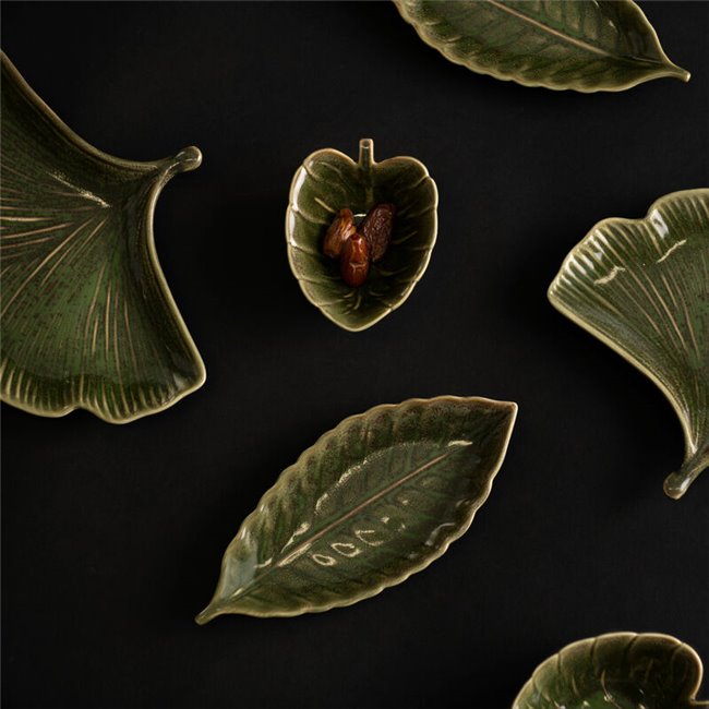 Decorative tray Tarha, green, 12.1x9.2cm H4.5cm