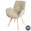 Chair Sanga 11, rotatable 180 degrees, beige, H84x61x61cm, seat height 47cm