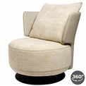 Lounge chair Orton, 3 cream, rotatable 360 degrees, H73x70x70cm, seat height 40cm