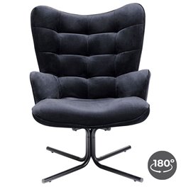 Tool Oscar, 180 kraadi pööratav, must,  95x82x73cm, istumisosa kõrgus 45cm