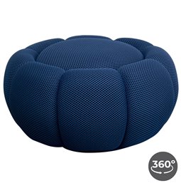 Swivel armchair Peppo Bloom, dark blue, rotatable 360 degrees, H37xD76cm