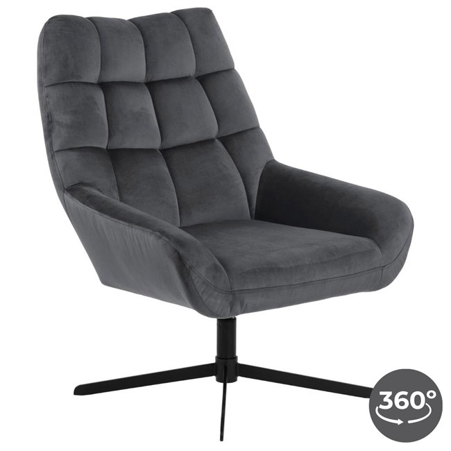 Puhketool Acri, tumehall, 360 kraadi pööratav, H88x73x82cm, istumisosa kõrgus 44cm