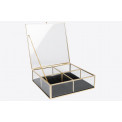 Шкатулка для украшений Gold glass, квадратный, H6.5x20.2x20.2см