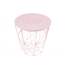 Столик с местом для хранения Kumi, розовый, H30xD29.5cm
