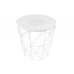 Table with storage space Kumi, white, H30xD29.5cm