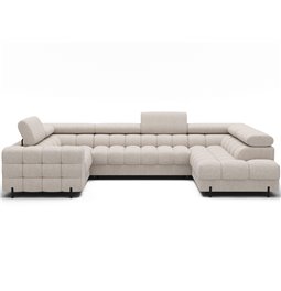 U-shaped sofa Efectory R, sleeping function, Baffix 20, beige, H93x346x205cm