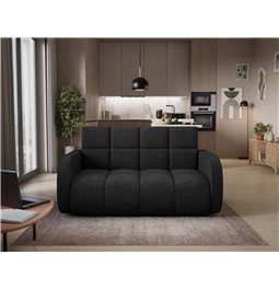 Sofa bed Eldeverio 3-seater, sleeping function, Poco 10, black, H83x154x103cm
