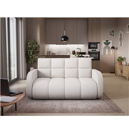 Sofa bed Eldeverio 3-seater, sleeping function, Royal 01, boucle, white, H83x154x103cm