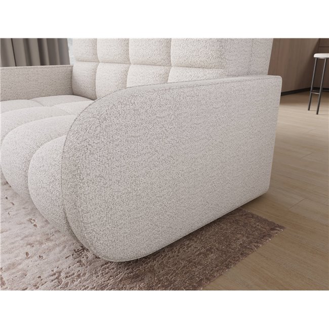 Диван-кровать Eldeverio 3-местный, раздвижной, Royal 01, букле, белый, H83x154x103cm