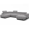 U-shaped sofa Elferaria L, sleeping function, Pellerito 03, grey, H93x358x202cm