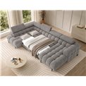 U-shaped sofa Elferaria L, sleeping function, Pellerito 03, grey, H93x358x202cm