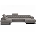 U-shaped sofa Elferaria L, sleeping function, Pellerito 20, grey, H93x358x202cm