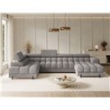 U-shaped sofa Elferaria L, sleeping function, Pellerito 20, grey, H93x358x202cm