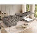 U-shaped sofa Elferaria R, sleeping function, Royal 20, boucle, dark beige, H93x358x202cm