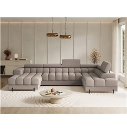 U-shaped sofa Elferaria R, sleeping function, Sola 18, beige, H93x358x202cm