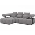 Угловой диван Elevvi L, раздвижной, Paolli 04, серый, H102x260x184cm