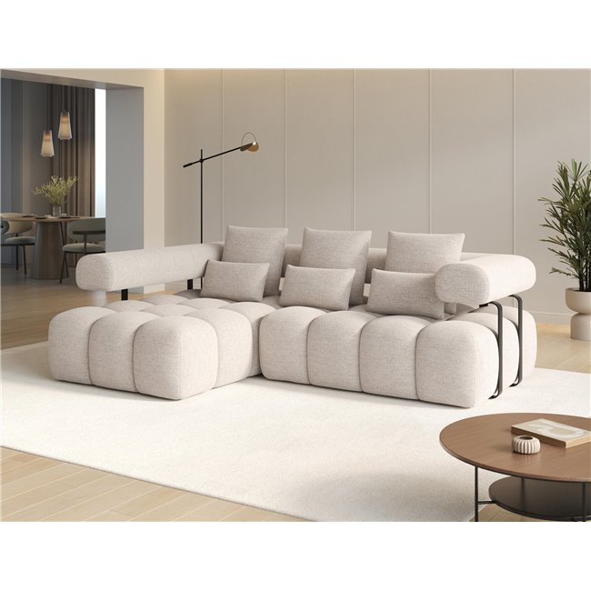 Nurgadiivan Elevvi L, pikendatav, Bazalt 18, beež, H102x260x184cm