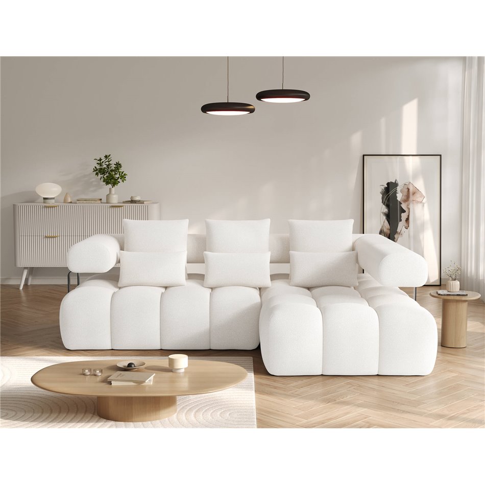 Nurgadiivan Elevvi R, pikendatav, Jaffray 01, valge, H102x260x184cm