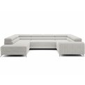 U-shaped sofa Eluis L, sleeping function, Royal 01, boucle, white, H92x347x202cm