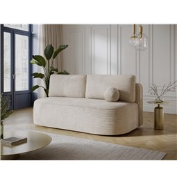Diivanvoodi Eliana, pikendatav, Jarell 18, laineline samet, beež, H93x193x96cm