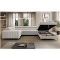 U-shaped sofa Eluis R, sleeping function, Royal 01, boucle, white, H92x347x202cm