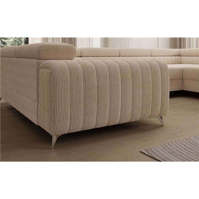 U-shaped sofa Eluis R, sleeping function, Jarell 18, corduroy, beige, H92x347x202cm