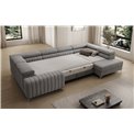 U-shaped sofa Eluis R, sleeping function, Monolith 85, velvet, grey, H92x347x202cm