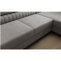 U-shaped sofa Eluis R, sleeping function, Monolith 85, velvet, grey, H92x347x202cm